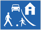 Start of a residential area.