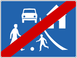 End of the residential area.