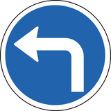 Turning left mandatory.