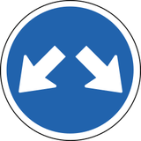Pass obstacle on either side.