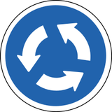 Mandatory roundabout direction.