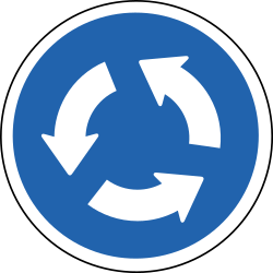 Mandatory roundabout direction.