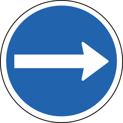 Dirección obligatoria a la derecha.