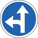 Driving straight ahead or turning left mandatory.