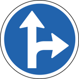 Driving straight ahead or turning right mandatory.