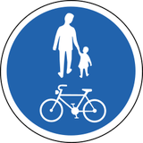 Mandatory shared pedestrian and cycle path.