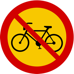 Cyclists prohibited.