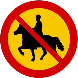 Equestrians prohibited.