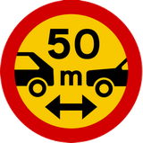 Minimum following distance.