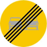End of the overtaking prohibition.