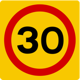 Start of a zone with speed limit.