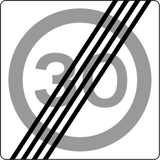 End of the zone with speed limit.