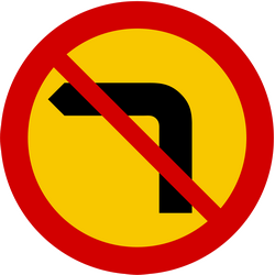 Giro a la izquierda prohibido.