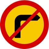 Turning right prohibited.
