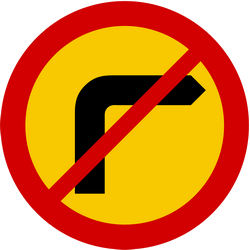 Giro a la derecha prohibido.
