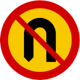 Turning around prohibited (U-turn).