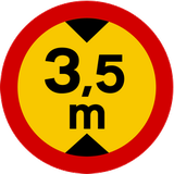 Vehicles higher than indicated prohibited.