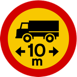 Vehicles longer than indicated prohibited.