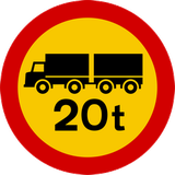 Trucks with trailer heavier than indicated prohibited.