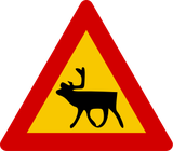 Warning for reindeer on the road.
