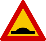 Warning for a speed bump.