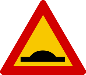 Warning for a speed bump.