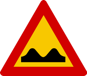 Warning for a bad road surface.