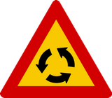 Warning for a roundabout.