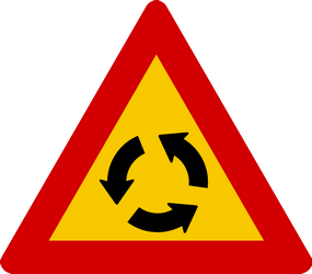 Warning for a roundabout.