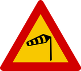 Warning for strong crosswinds.