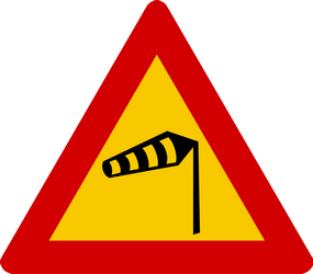 Warning for strong crosswinds.