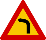 Warning for a curve to the left.