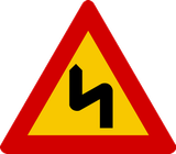 Warning for a double curve, first left then right.
