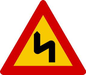 Warning for a double curve, first left then right.