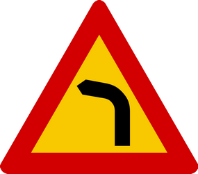 Warning for a curve to the left.