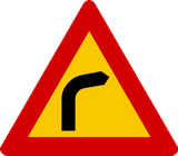 Warning for a curve to the right.