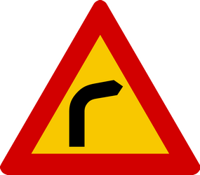 Warning for a curve to the right.