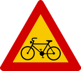Warning for cyclists.