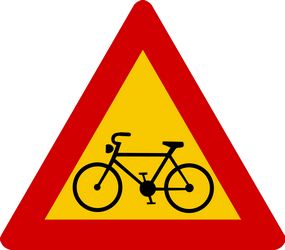 Warning for cyclists.