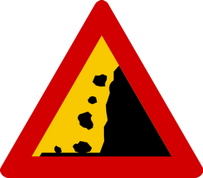 Warning for falling rocks.
