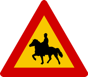 Warning for equestrians.