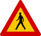 Warning for pedestrians.