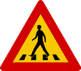 Warning for a pedestrian crossing.
