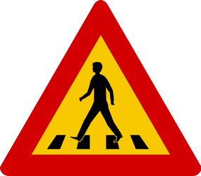 Warning for a pedestrian crossing.