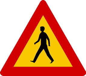 Warning for pedestrians.