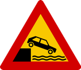 Warning for a quayside or riverbank.