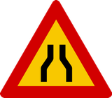 Warning for a road narrowing.