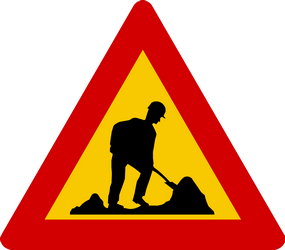 Warning for roadworks.
