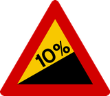 Warning for a steep ascent.