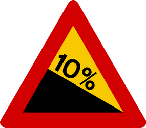 Warning for a steep descent.